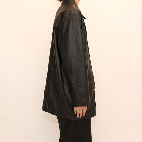 Hathaway Black Leather Coat