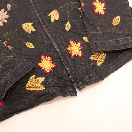 Black Denim Zip Up Jacket