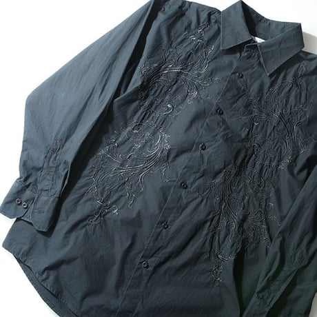 Embroidered Black L/S Shirt