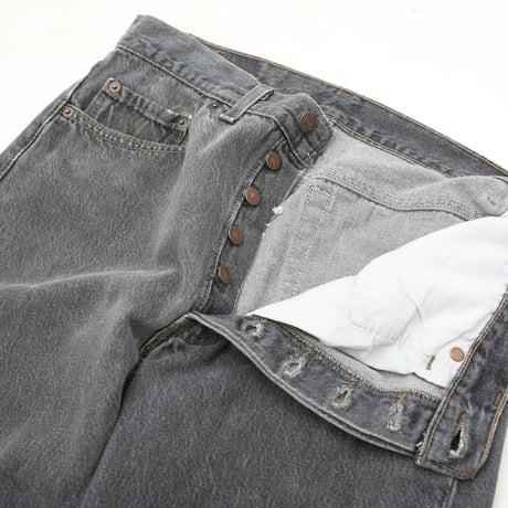 90s Levi's 501 "Yarn-dyed" Black Denim Pants