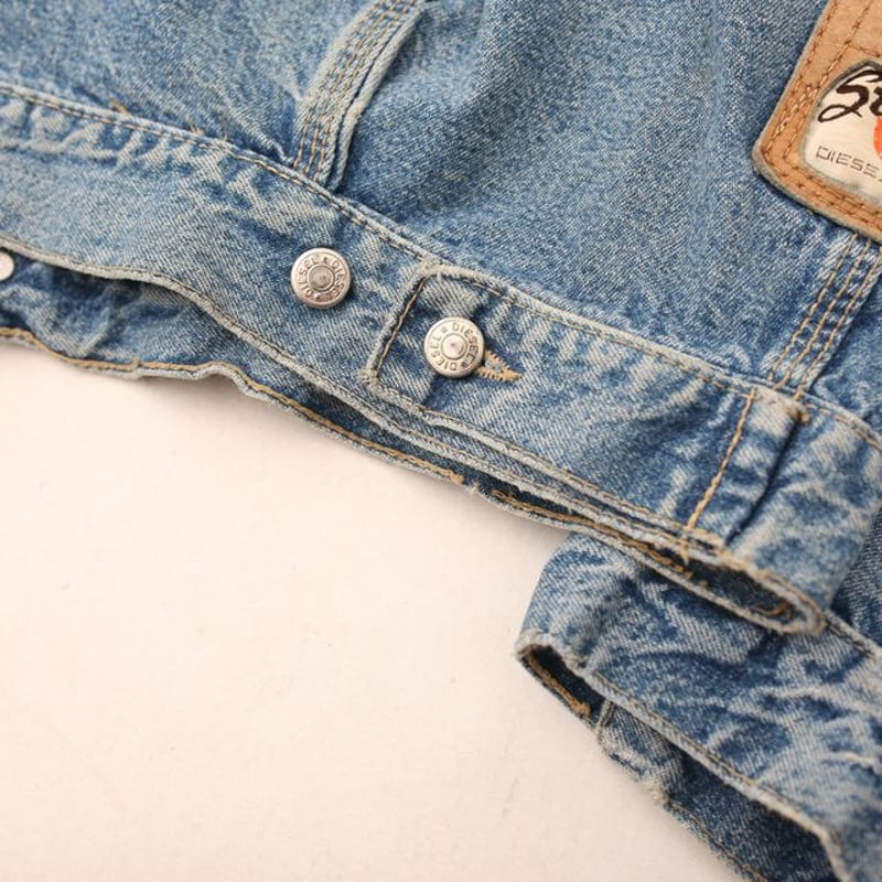 ジャケット・アウター diesel leather collar denim jacket Y2K Vintage Diesel Industry Denim Jacket Jeans 90s Leather
