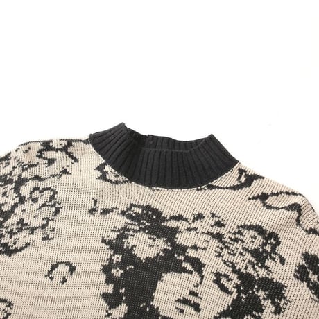 Max Studio Mock Turtleneck Art Knit Sweater