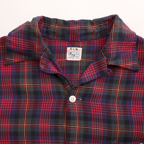 40's Rogers Peet Company Checked Open Collar S/S Shirt