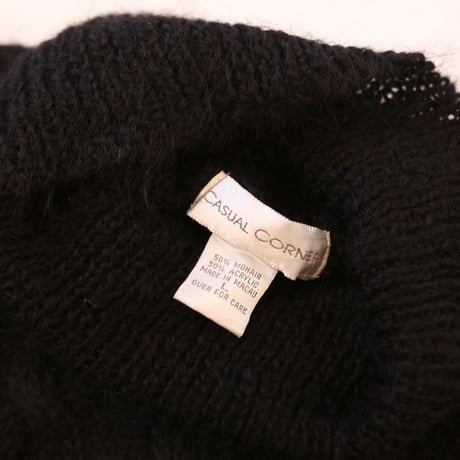 Black Mohair Blend Knit Sweater