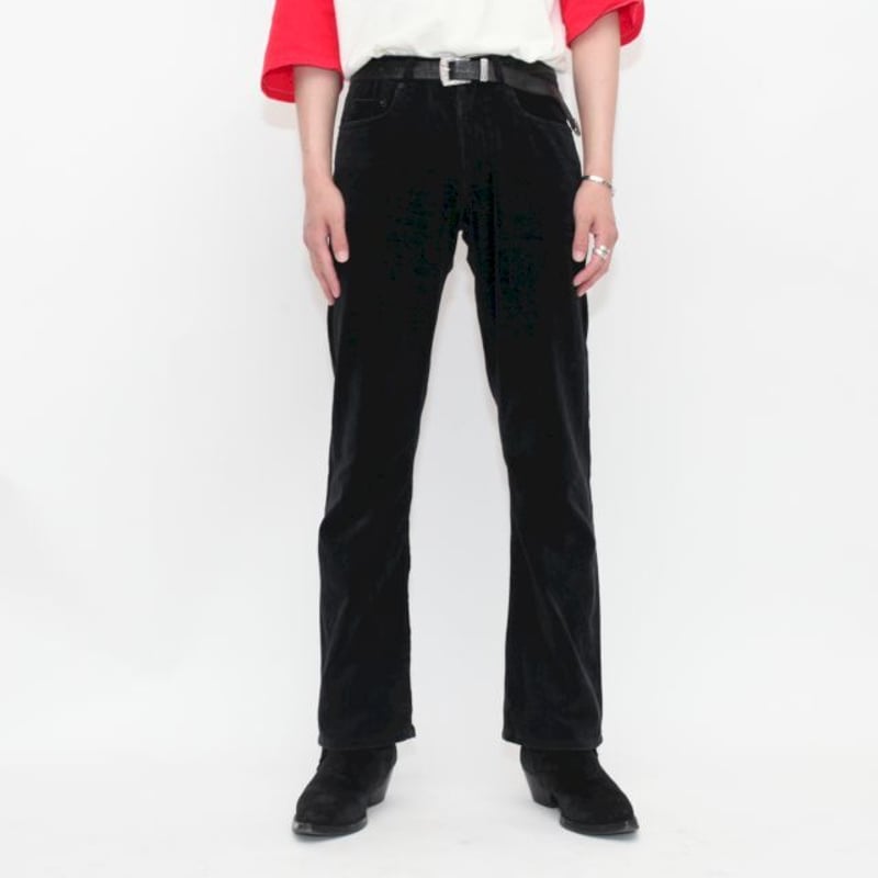 05FW dior homme 　ブラック ベロア　ベルベット　28　エディ期 Dior Homme Black Velour Flared Pants 05A/W | St