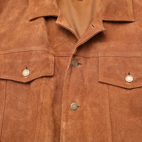 Vintage Suede Leather Trucker Jacket