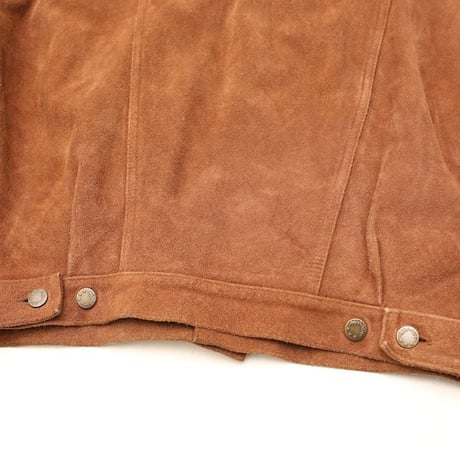 Vintage Suede Leather Trucker Jacket