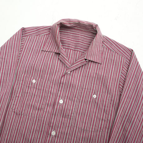 Open Collar Stripe Shirt