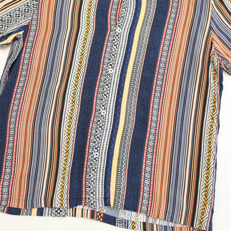 Stripe Pattern Viscose S/S Shirt