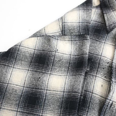 Pendleton Ombre Plaid Wool Shirt "Black×White"