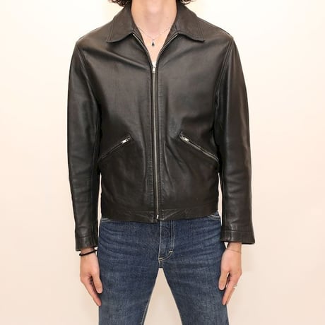 Black Leather Full Zip Jacket