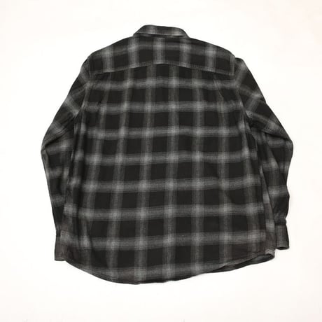 Ombre Plaid Flannel Shirt "Black × Gray"