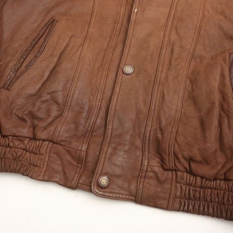 Layered Gimmick Brown Leather Jacket