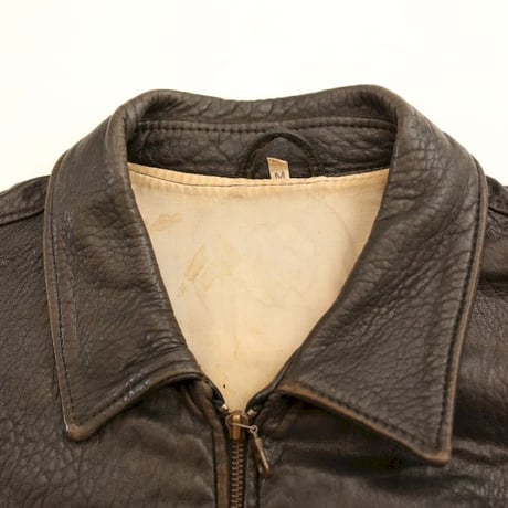 Euro Vintage Rib Leather Jacket Black
