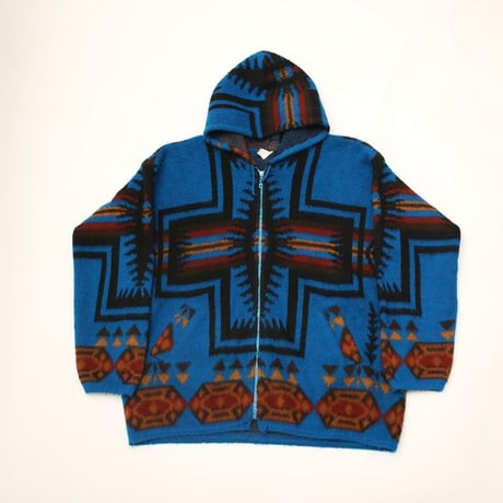 Artesanias Tuntaquimba Native Pattern Wool Knit Hooded Jacket