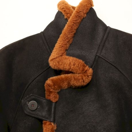 Black Mouton Coat MADE IN USA