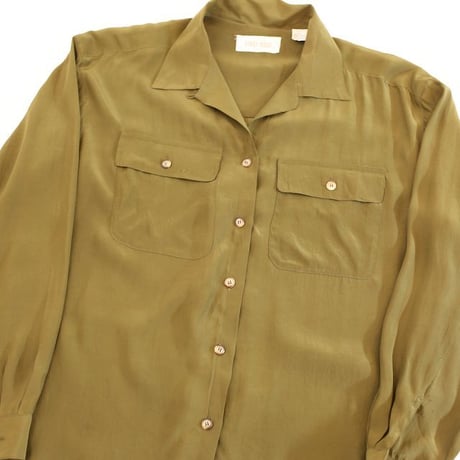 Open Collar Silk L/S Shirt
