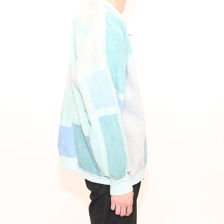 Pale Tone Patchwork Leather Jacket
