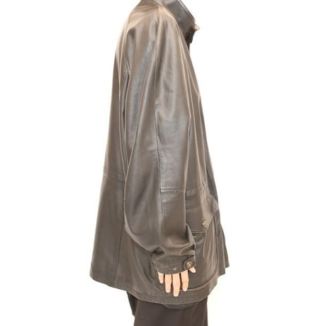 Black Lamb Leather Coat MADE IN ITALY