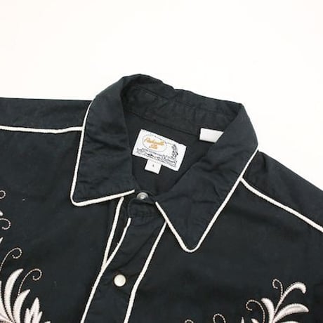 Black Embroidery Western Shirt
