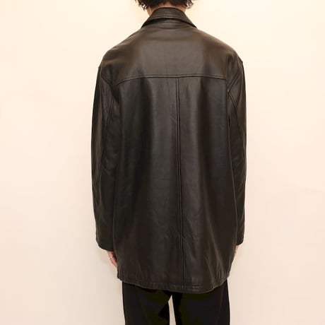 Hathaway Black Leather Coat