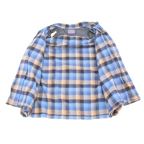 70's Pendleton Open Collar Wool Checked L/S Shirt
