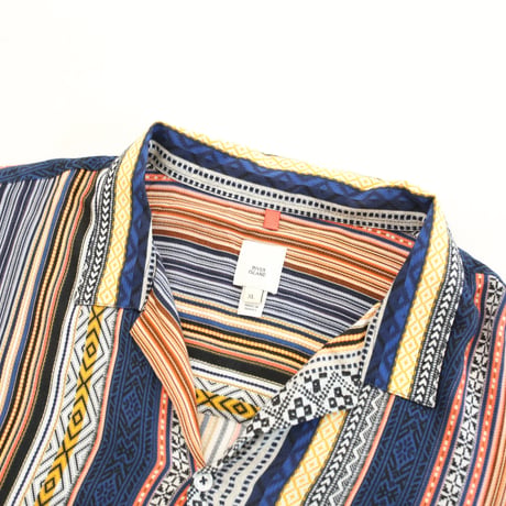 Stripe Pattern Viscose S/S Shirt