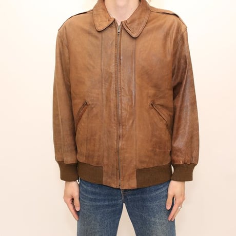 Brown Rib Leather Jacket
