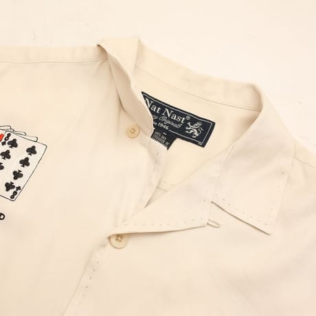 Nat Nast Poker Embroidery Open Collar Silk S/S Shirt