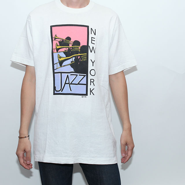 80sヴィンテージ ミュージカル 劇 Tシャツ 白 XL 短丈 アート JAZZ 80sヴィンテージ ミュージカル 劇 Tシャツ 白 XL 短丈 アート JAZZ 80s