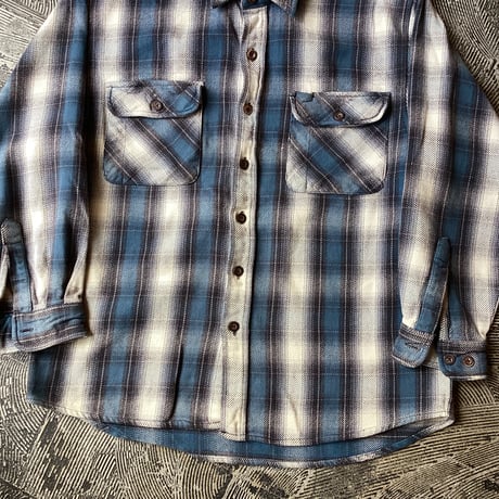 Ombre Plaid Cotton Heavy Flannel Shirt