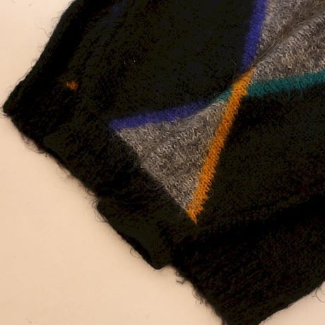 Patterned Mohair Wool Knit Sweater
