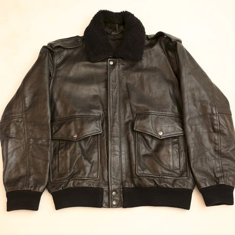 All Black G-1 Type Flight Leather Jacket