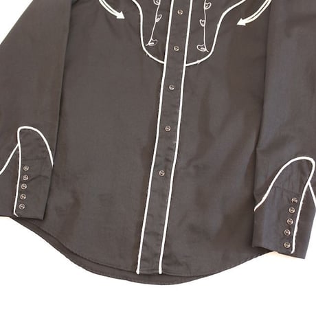 Black Embroidery Western Shirt