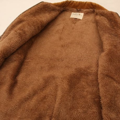 80s Fox Knapp Checked Wool Boa Jacket