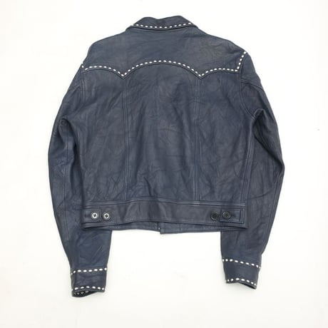 Stitch Design Leather Trucker Jacket