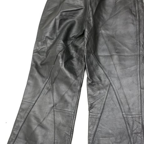 Black Leather Flared Pants