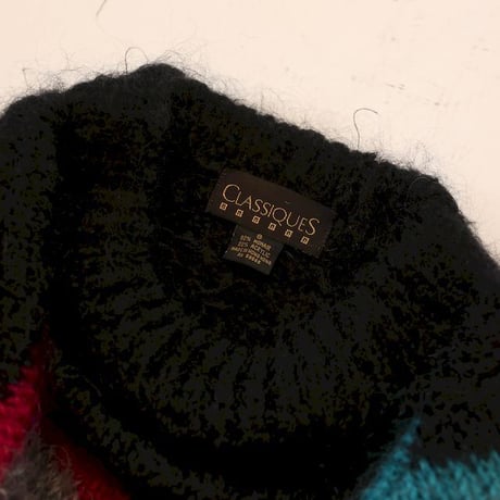 Patterned Mohair Wool Knit Sweater