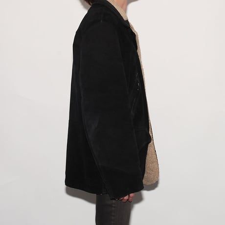 Schott Black Suede Boa Coat