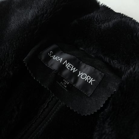 Black Suede Boa Coat