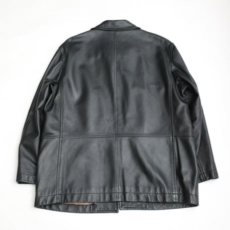Black Lamb Leather Half Coat
