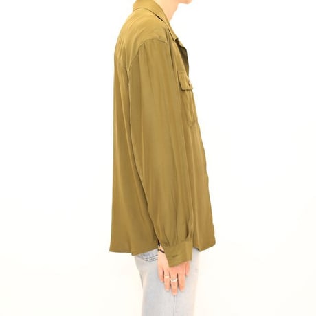 Open Collar Silk L/S Shirt