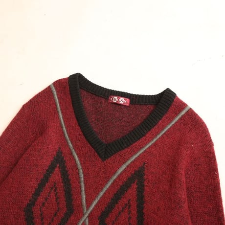 V-Neck Wool Knit Sweater