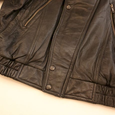 Layered Gimmick Black Leather Jacket