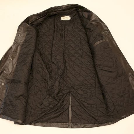 Black Leather Half Coat 'Vera Pelle'