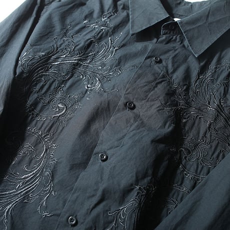 Embroidered Black L/S Shirt