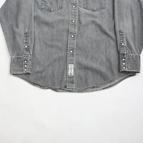 70's ROEBUCKS Black Denim Shirt