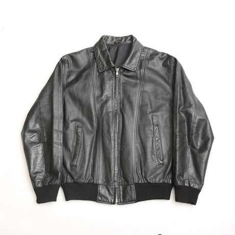Black Rib Leather Jacket