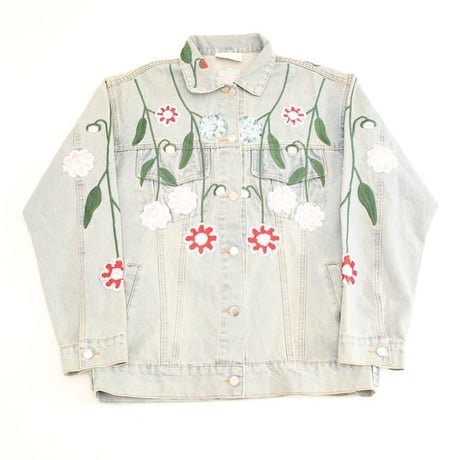 Flower Embroidery Denim Jacket