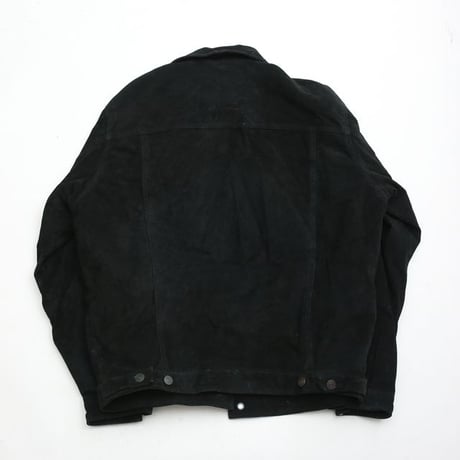 Vintage Trucker Type Black Suede Jacket